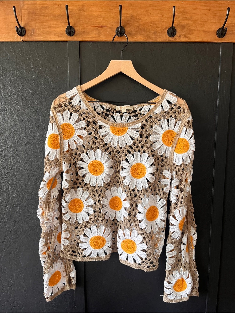 Rebellion Again Crochet Daisy Floral Sweater